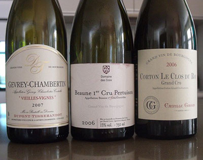 The selection of Red Burgundies